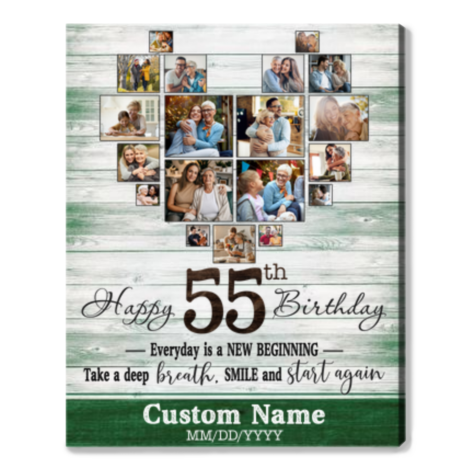 Personalized 55th Birthday Gift Idea Photo Canvas Print For 55th Birthday