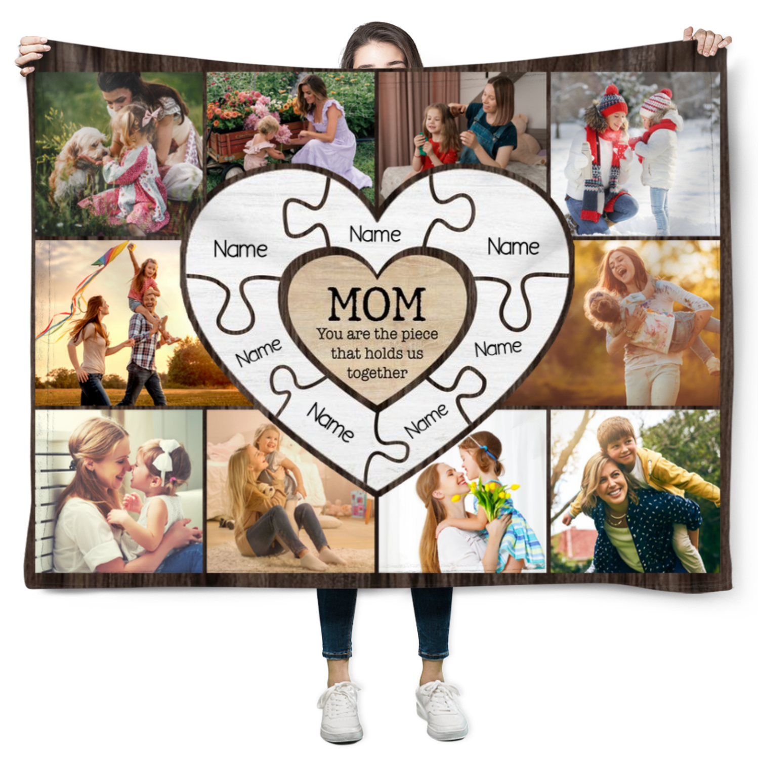 Custom Mom Holds Us Together Blanket Thoughful Mother's Day Gift Idea