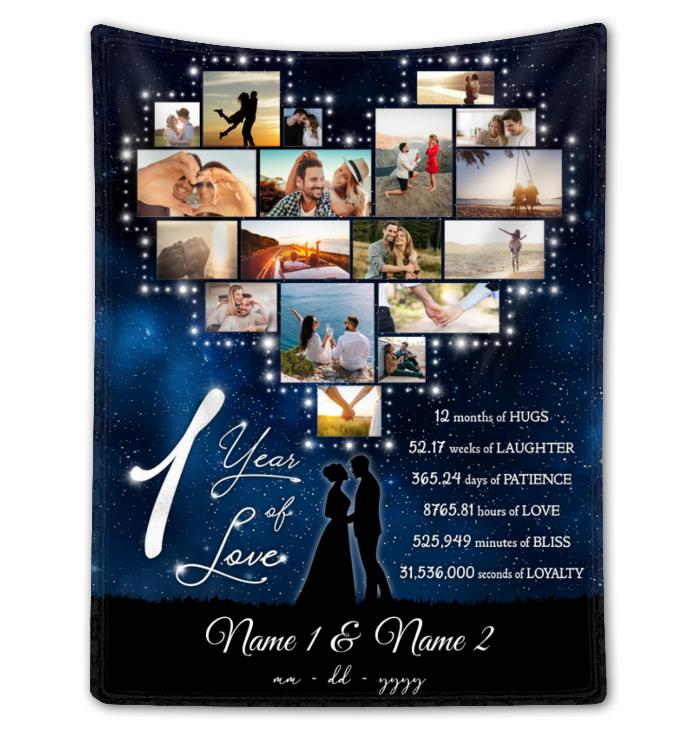 Custom 1st Anniversary Blanket For Couple Unique 1 Year Of Love Gift Ideas