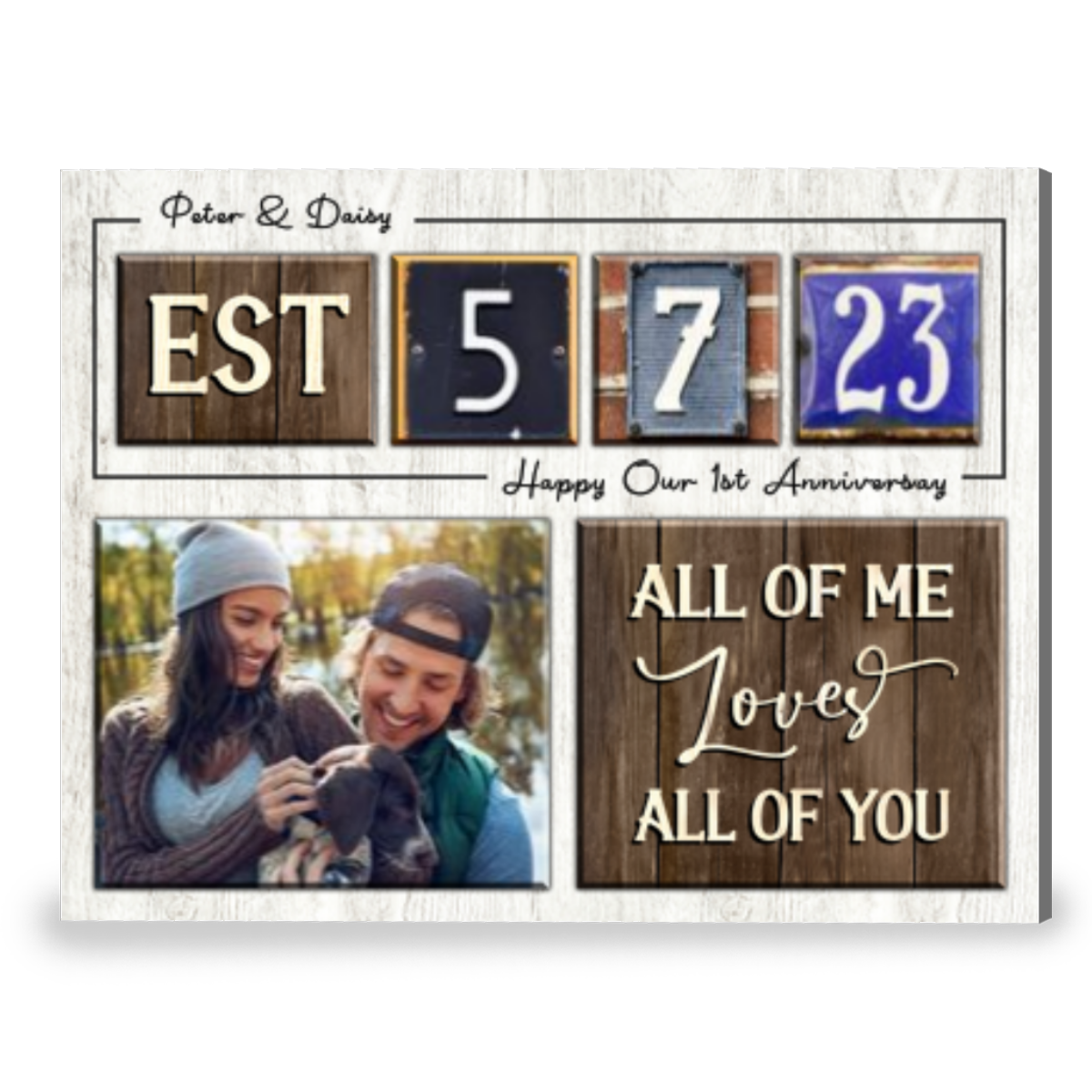 Special Anniversary Gift Custom Date For Couple Canvas Wall Art 