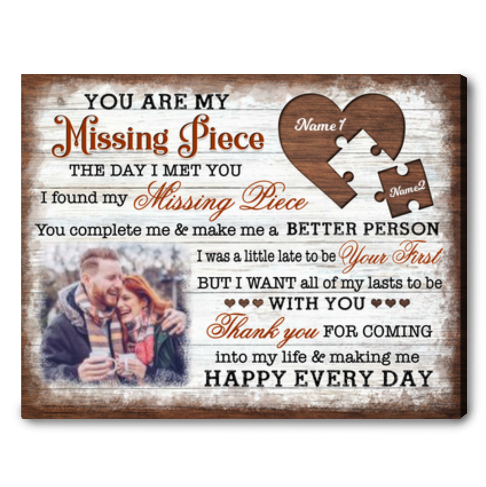 Personalized Canvas For Husband Wife Wedding Anniversary Gift For Couple