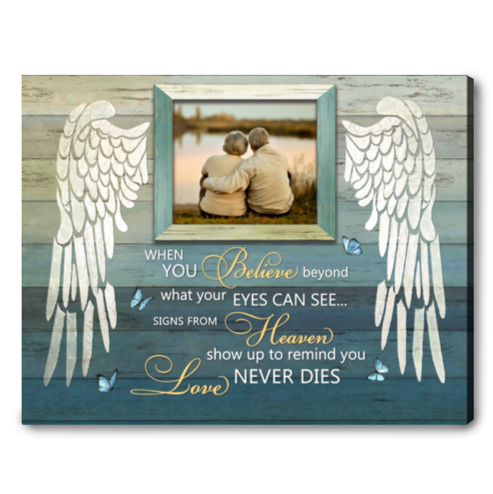 In Memorial Gifts Beautiful Angel Wings Personalized Canvas Print Ohcanvas