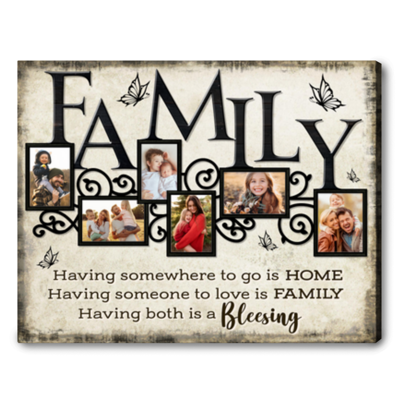 Custom Photos Family Canvas Wall Art Unique Gift Ideas For Family Member