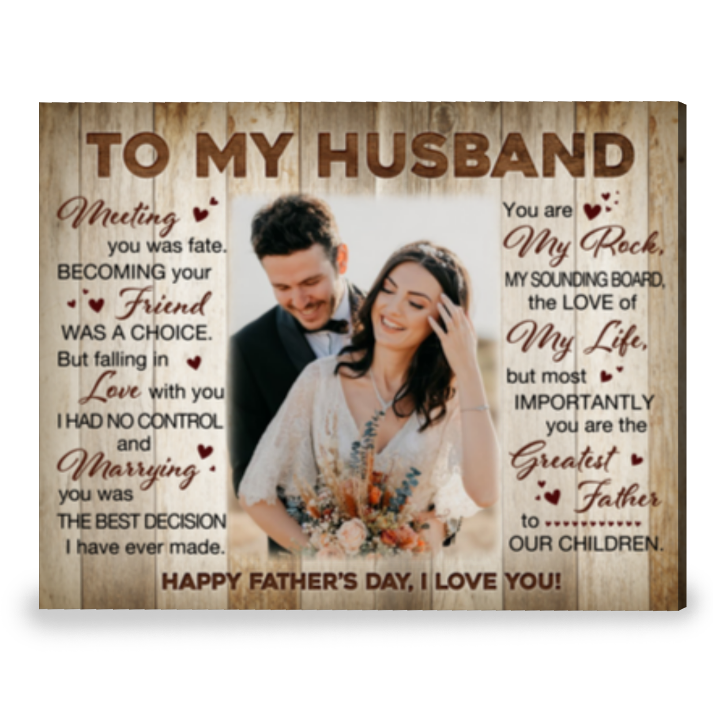 Customized Gift For Father's Day Gift To Husband Sweet Message Canvas Print