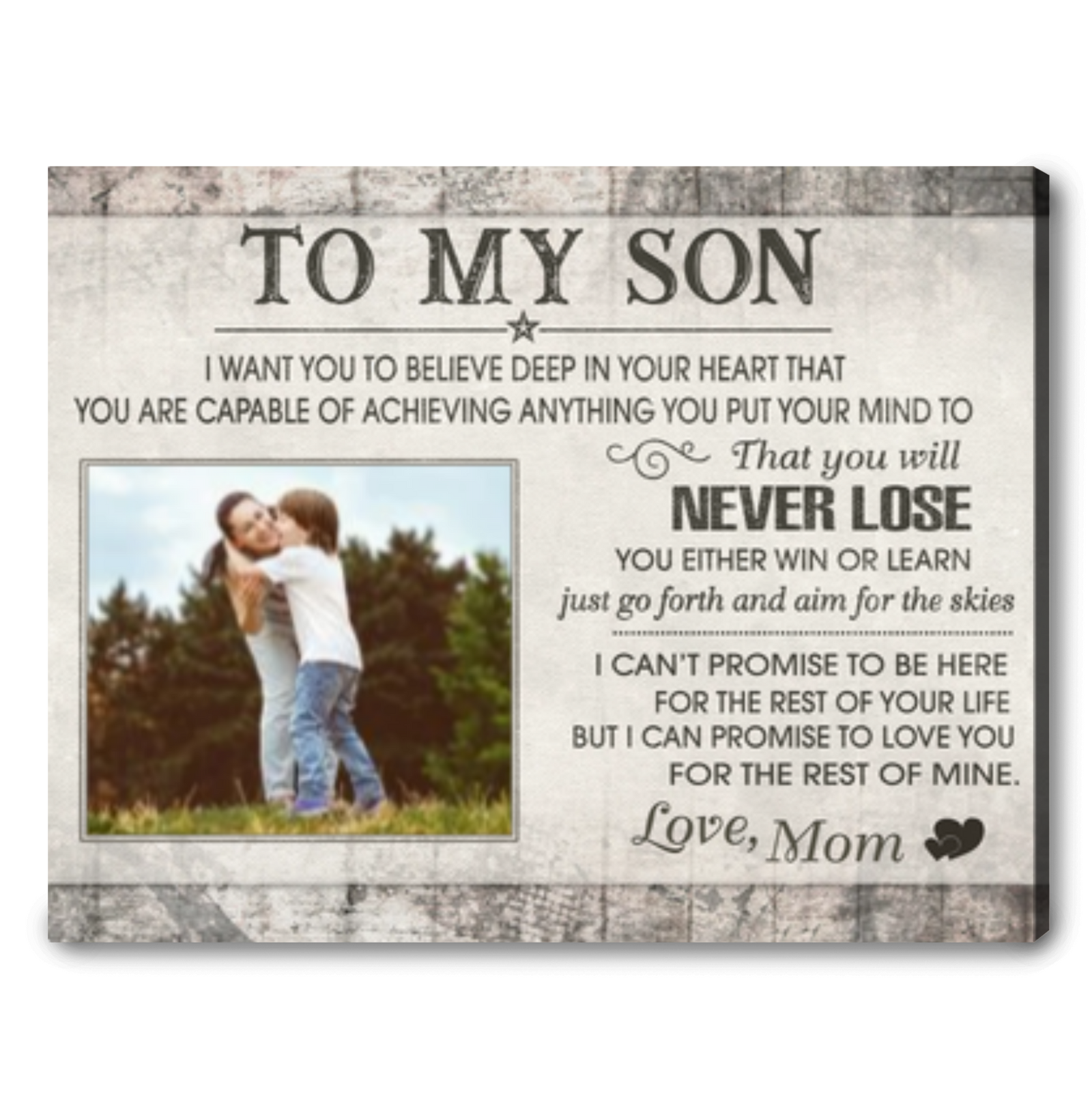Custom Photo Gift For Son From Mom Birthday Gift For Little Son