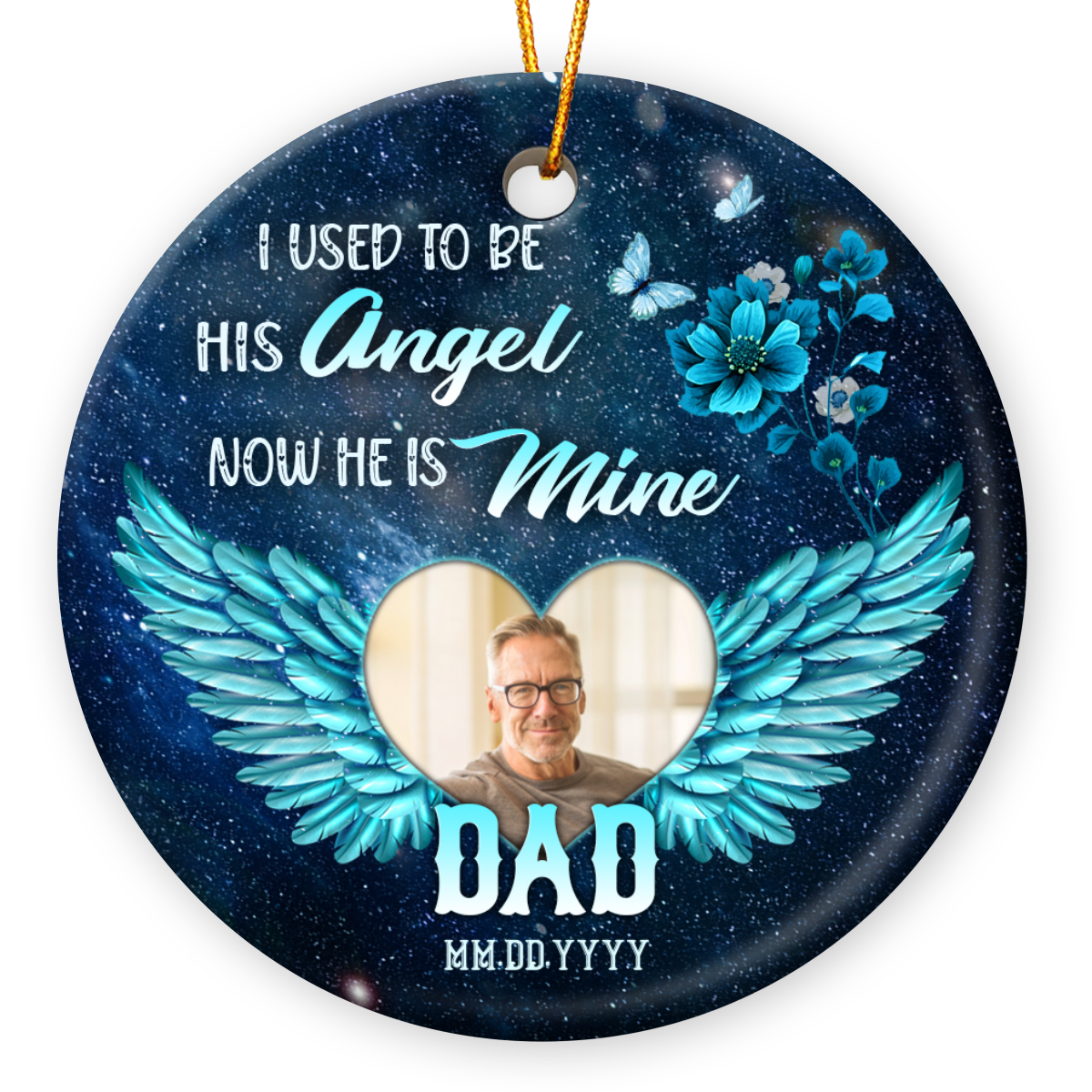 Personalized Loss Of Father Memorial Ornament Dad Photo Bereavement Gift 