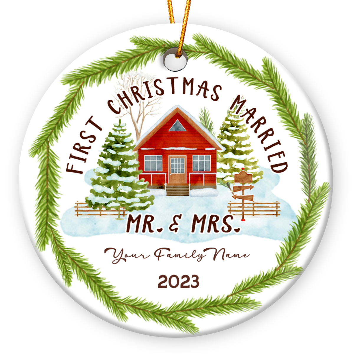 Best Christmas Gifts For Newlyweds Personalized Couple Ceramic Ornament
