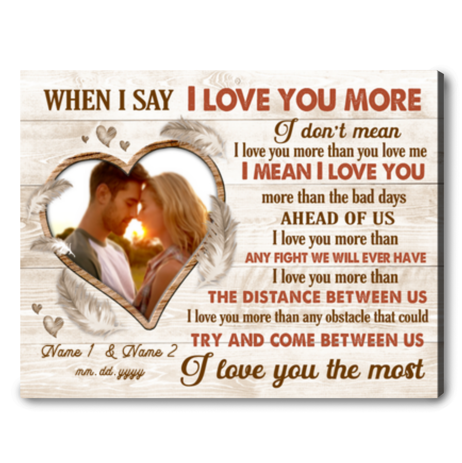 Romantic Gift For Couples Custom Wedding Anniversary Canvas 