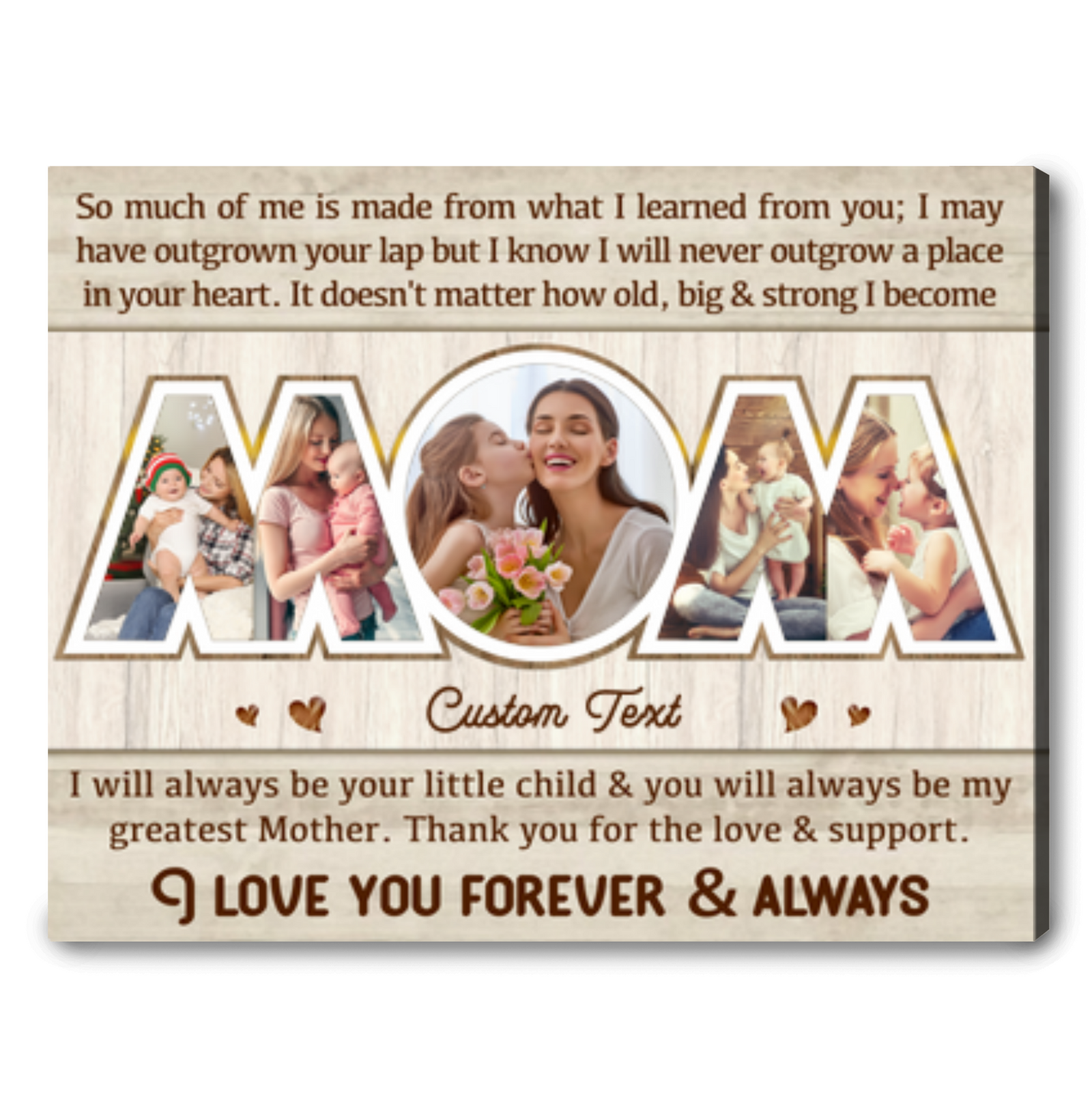 Mother's Day Gift Ideas Mom Photo Collage Canvas Gift
