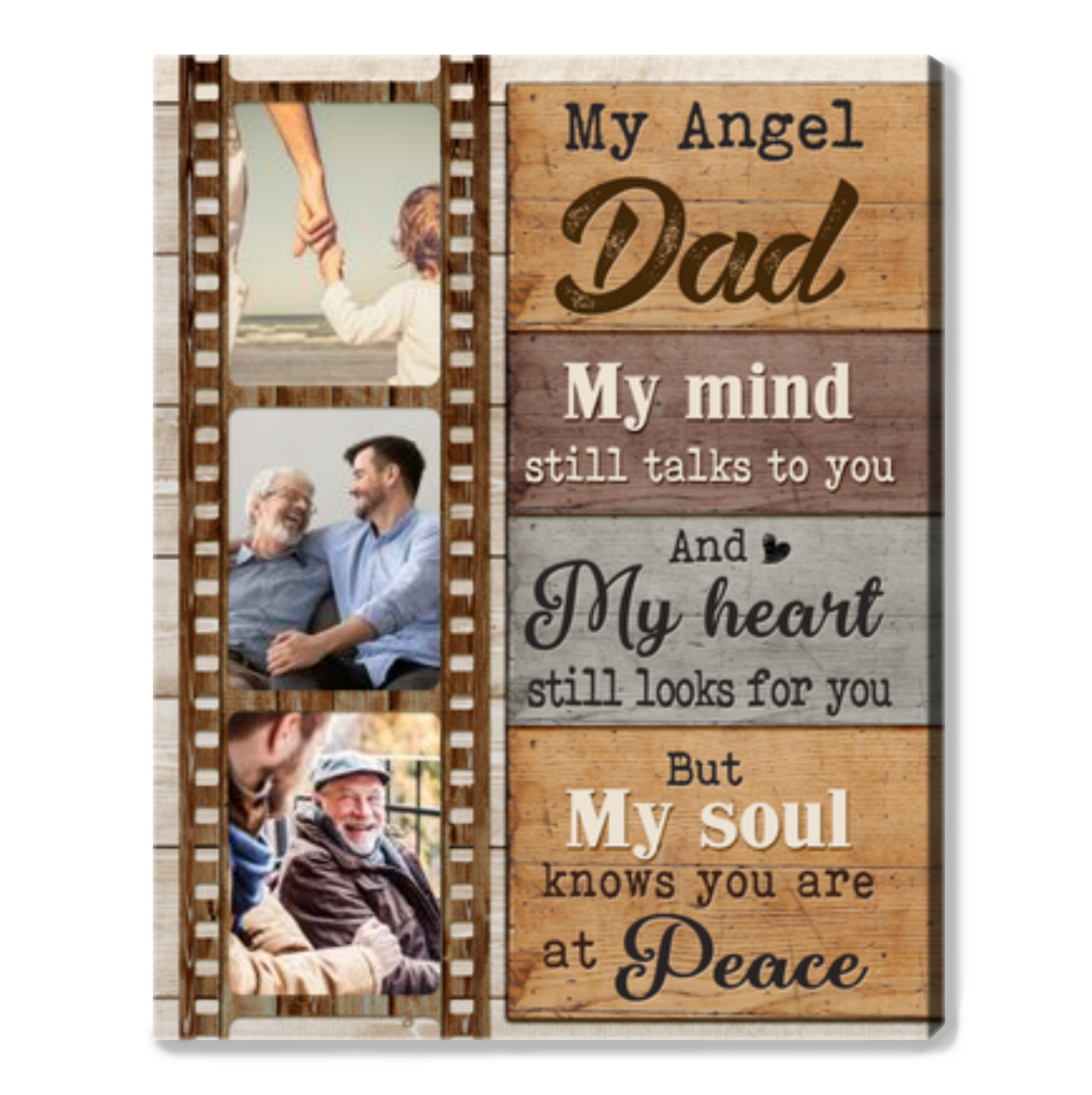 Sympathy Gift For Loss Of Dad Canvas Personalized Wall Art 