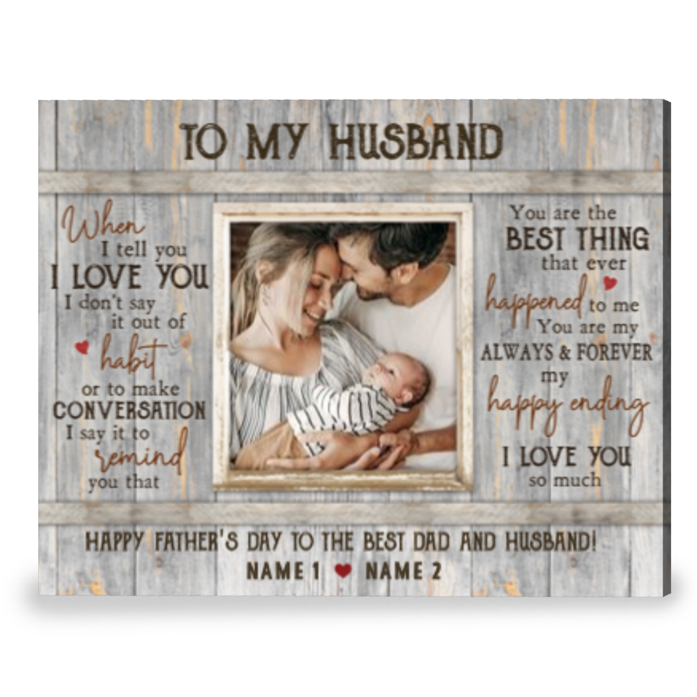Best Father's Day Gift Idea From Wife Customized Gift For Husband Canvas