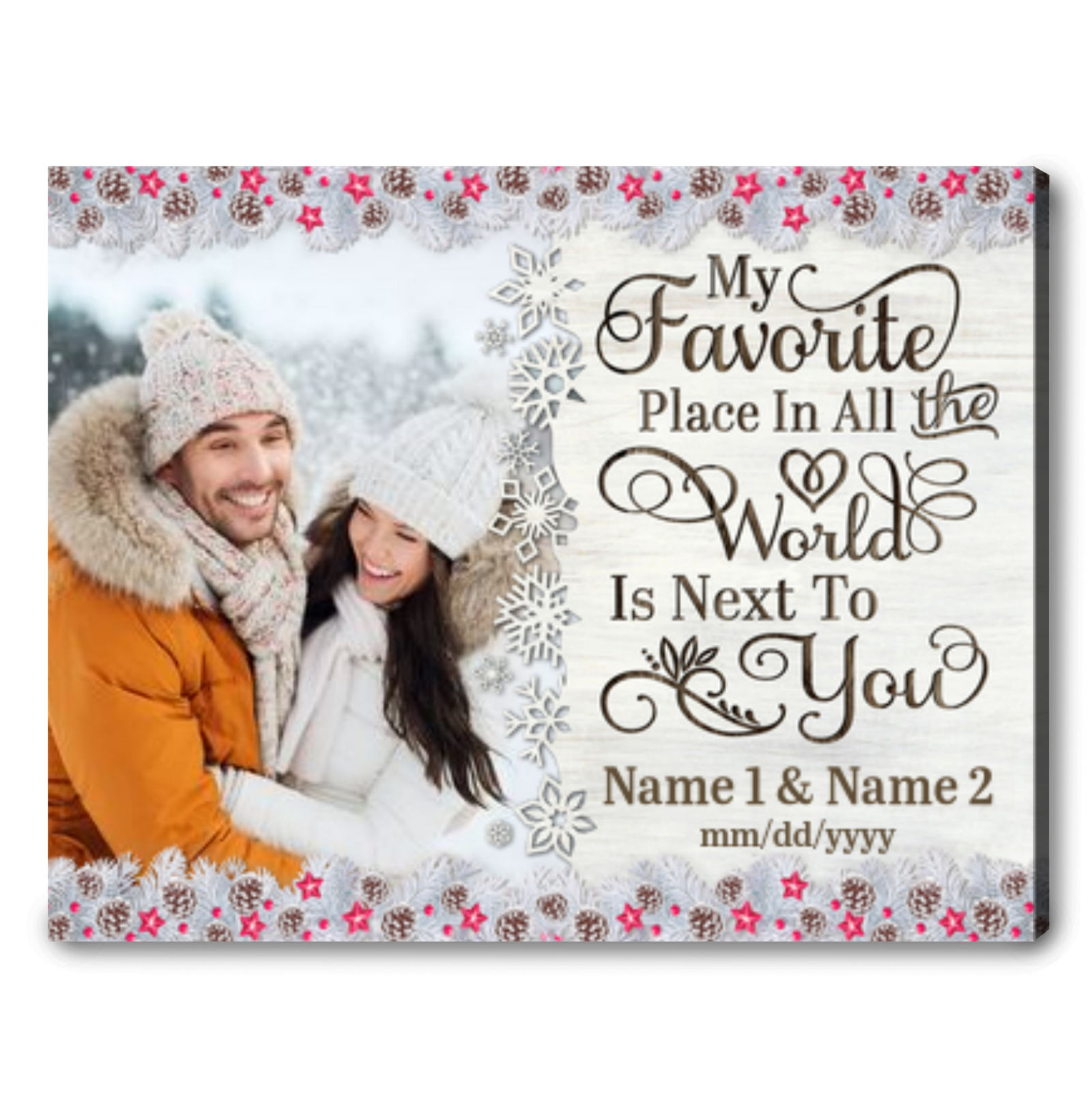 Unique Christmas Gifts For Couples Custom Photo Canvas Print