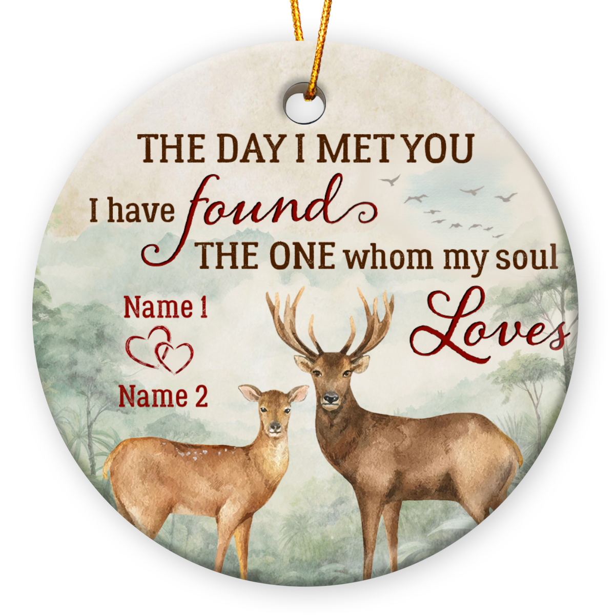 Loving Christmas Gift For Couples Custom Anniversary Ornament