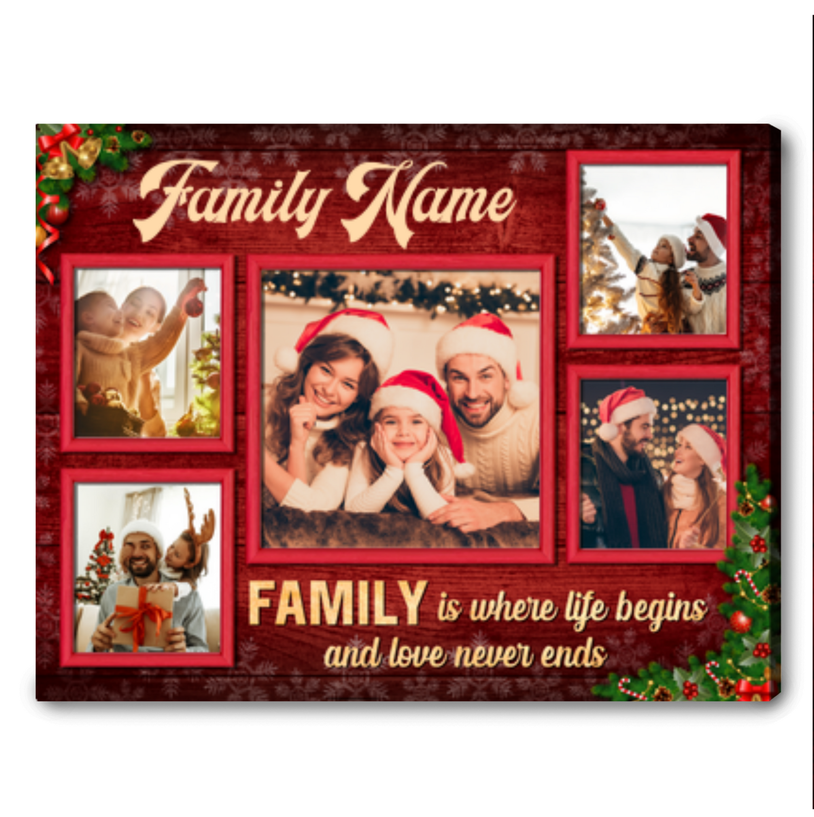 Personalized Christmas Photo Canvas Meaningful Family Gift