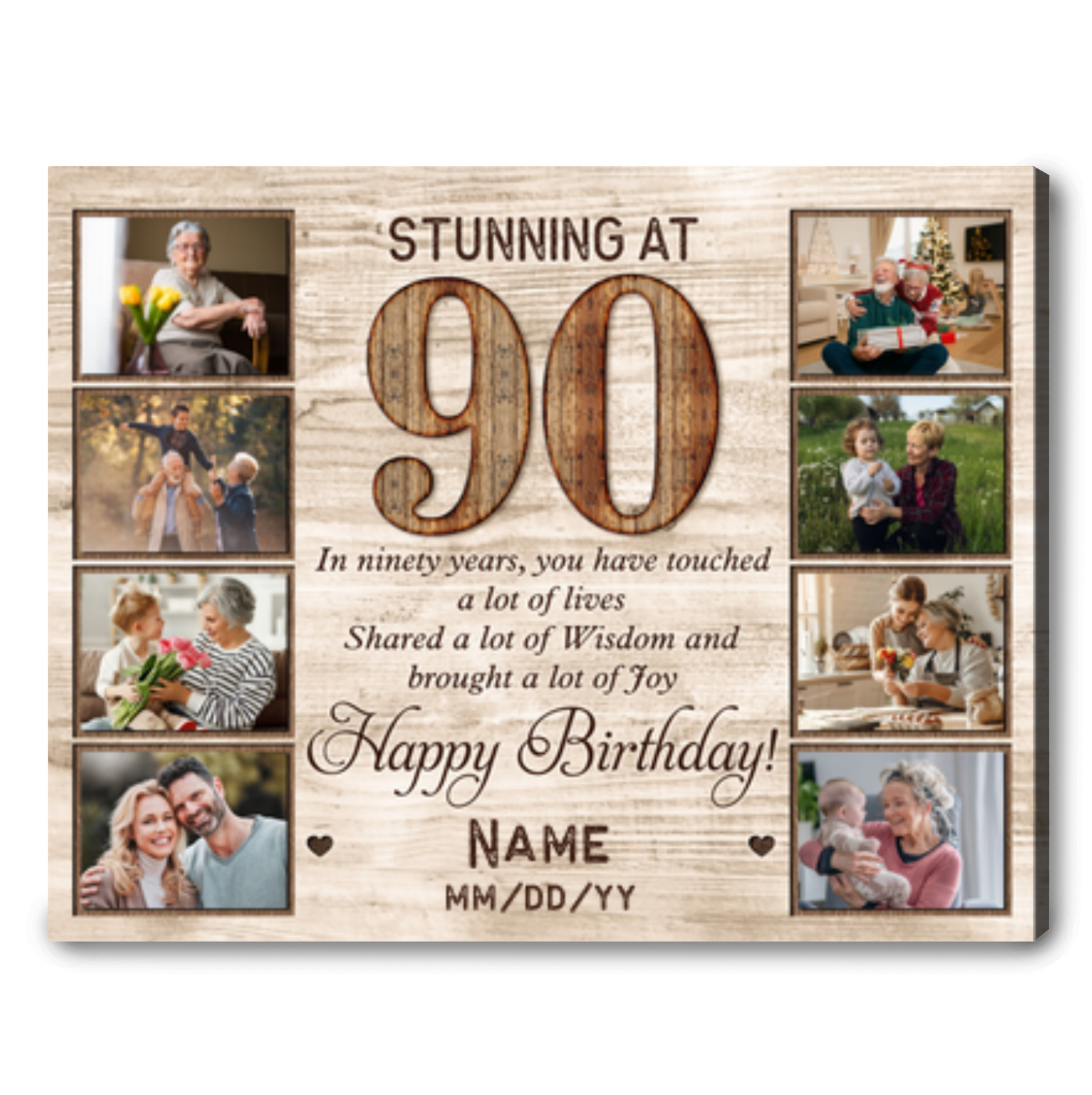 Personalized 90th Birthday Canvas Print Sentimental Gift For 90th Birthday
