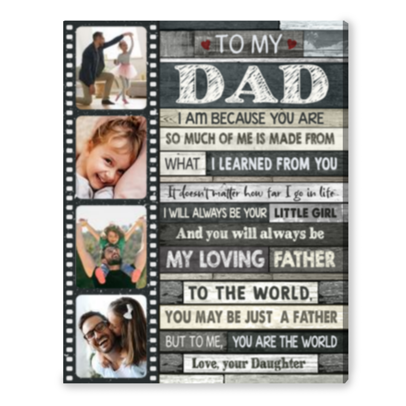 Thoughtful Father's Day Gift From Daughter Personalized Canvas Print
