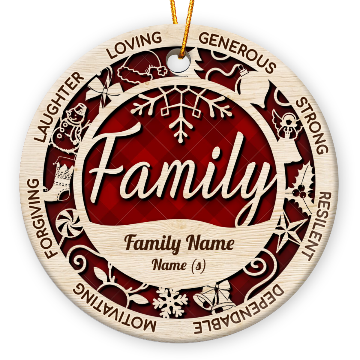 Personalized Unique Christmas Ornaments Gift With Family Names