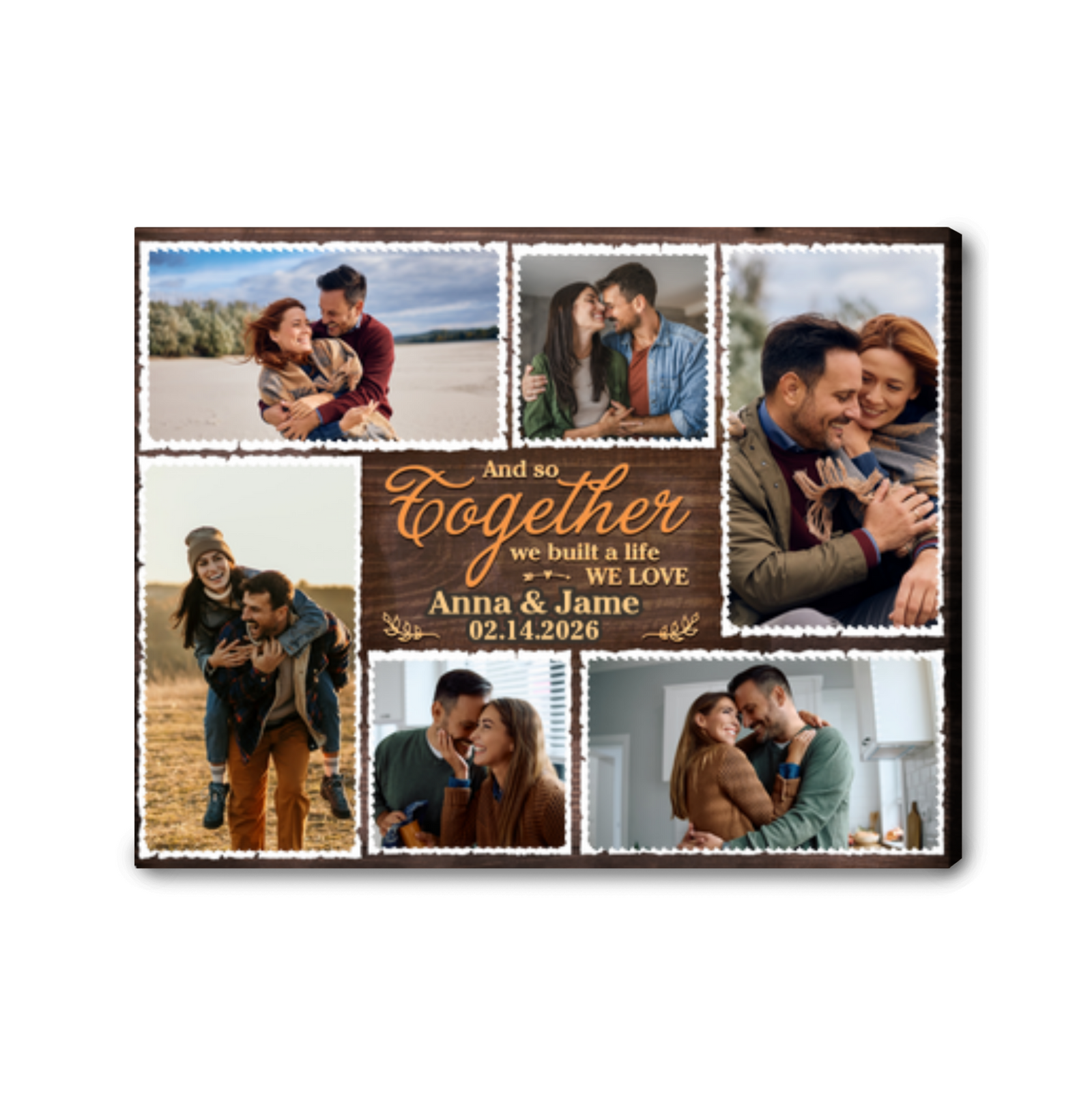 And So Together – Personalized Photo Collage Couple Gift Canvas Wall Art