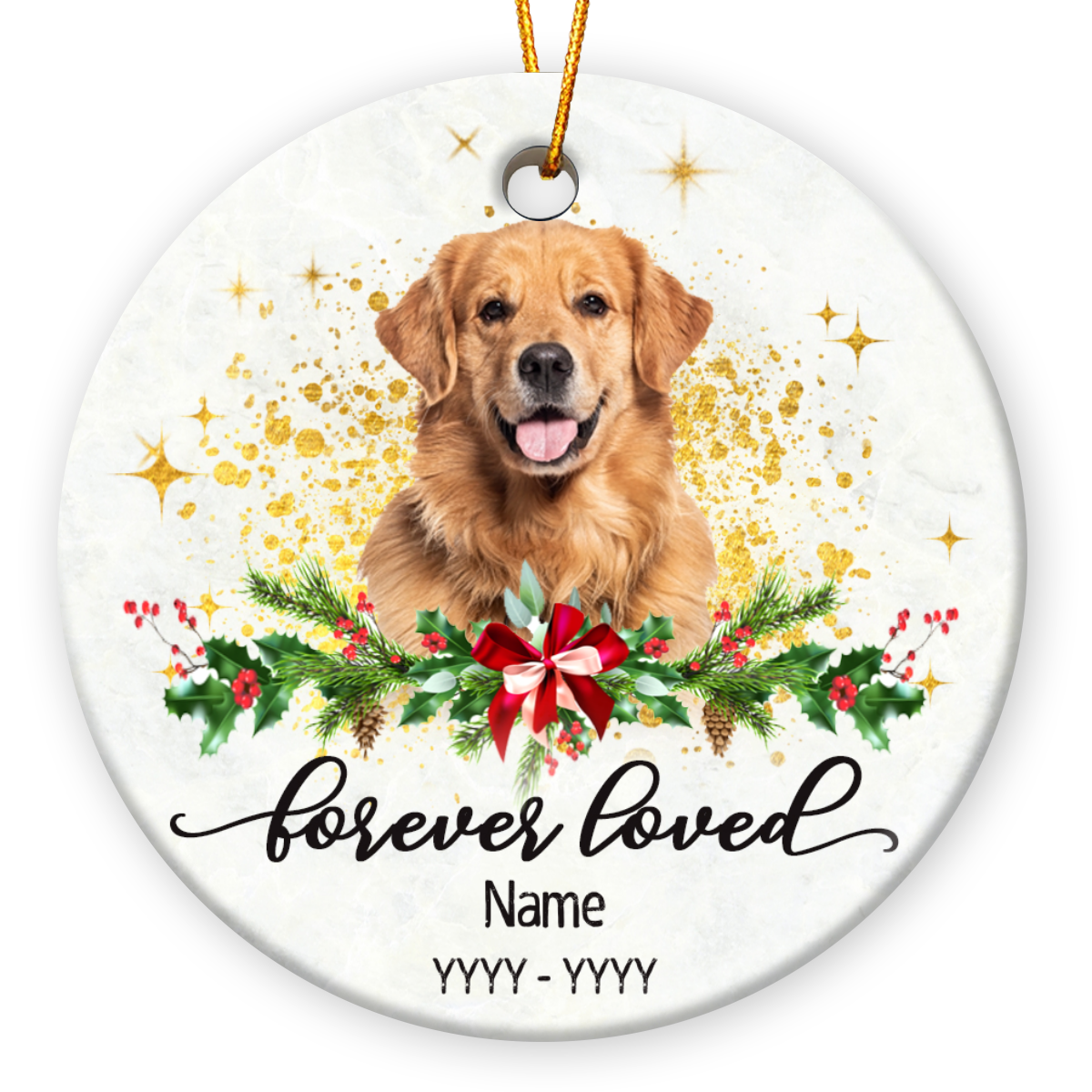 Unique Dog Loss Ornament Custom Photo Remembrance Pet Gift