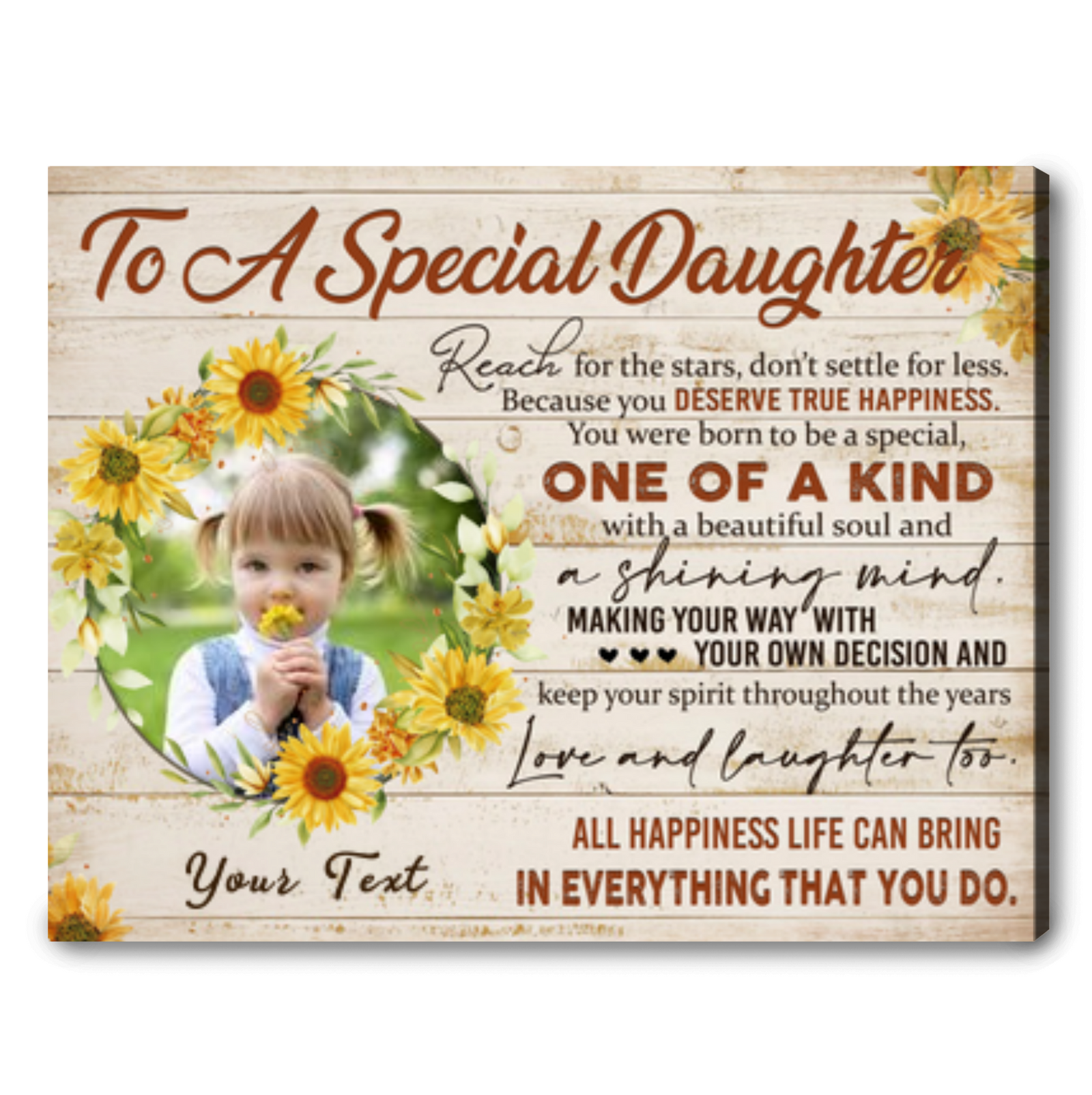 Unique Gifts For Daughter From Mother Personalized Canvas Wall Art