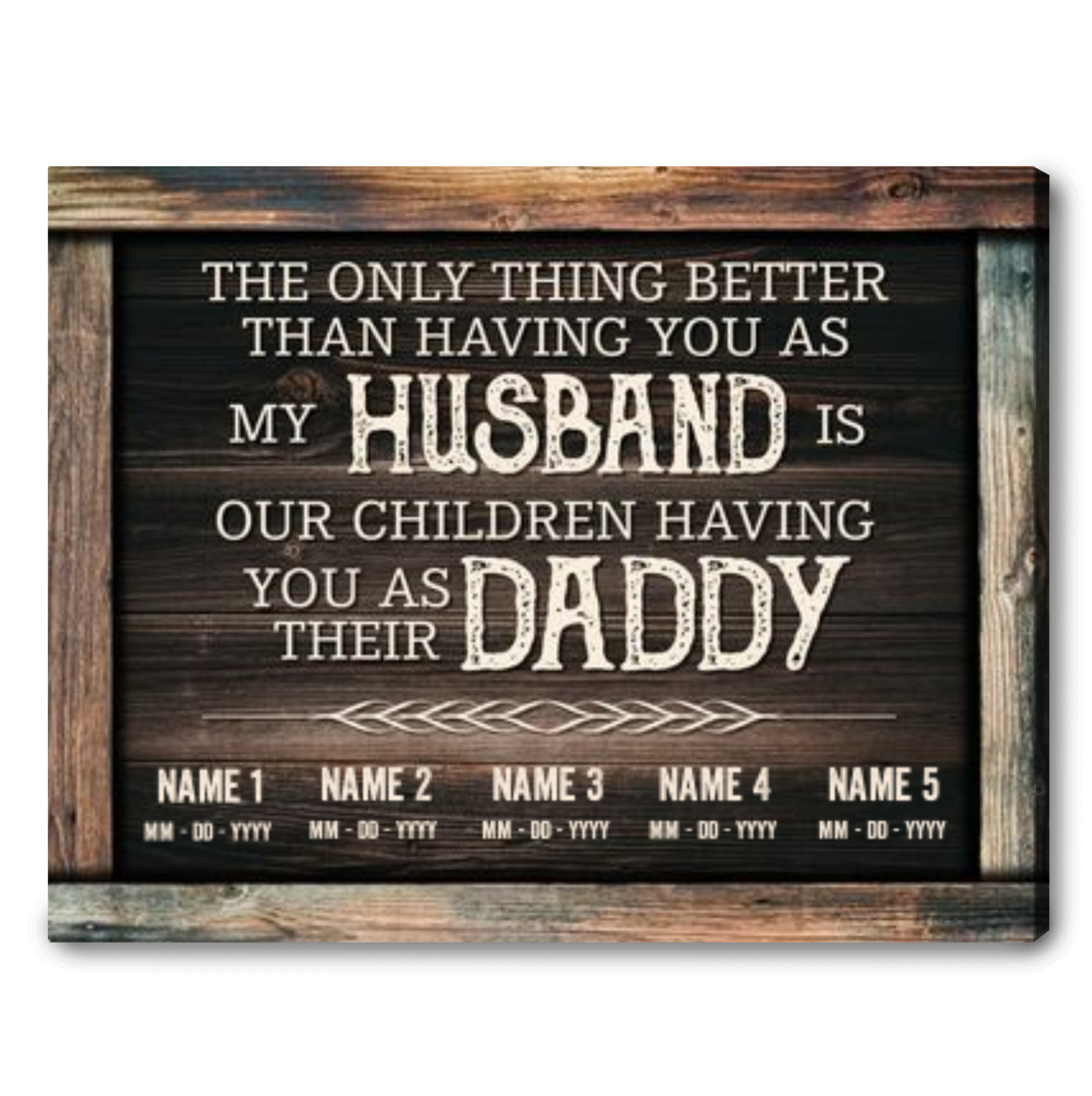Father's Day Gift For Husband Custom Names Canvas Wall Art