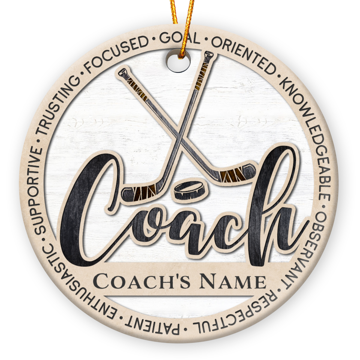 Custom Appreciation Ice Hockey Coach Ornament Unique Coach Gift Keepsake