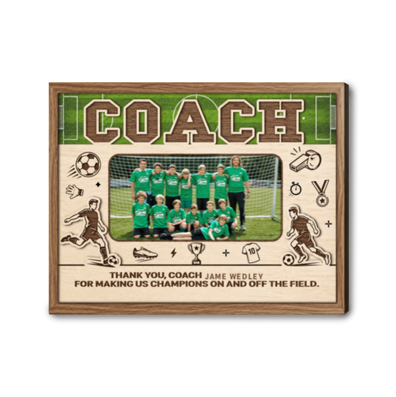 Custom Team Photo Coach Plaque Personalized Sports Team Appreciation Gift